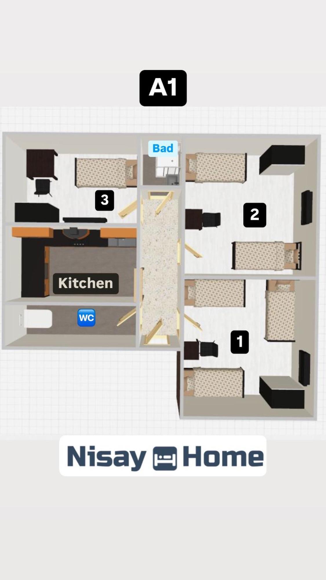 Nisay Home - 3 Room Apartment - A1 Людвігсбург Екстер'єр фото